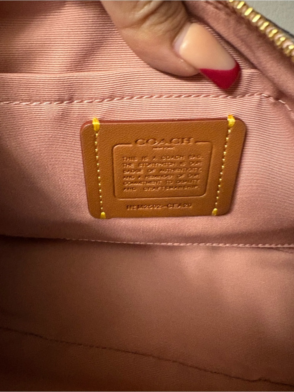 COACH Pink Signature Canvas Shoulder Bag with Gold Hardware - Picture 5 of 5